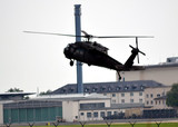 Landung eines Hubschraubers auf der Air-Base in Wiesbaden-Erbenheim
