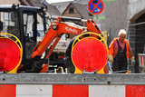 Vollsperrung in der Armenruhstraße in Wiesbaden-Biebrich wegen Bauarbeiten.