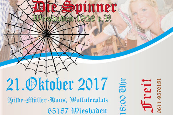 Spinners Oktoberfest am Samstag, 21. Oktober, in Wiesbaden mit bester Verpflegung und guter Musik