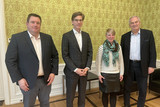 Wahlausschuss, bestehend aus Jörg Brömer, Dr. Matthias Hildner (Vorsitzender des Wahlausschusses), Annkatrin Söhngen und Paul Meuer.
