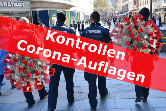 Die Stadtpolizei kontrolliert die Einhaltung der Corona-Regeln.