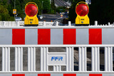 Sperrung der Zufahrt zur Straße Pfarrmorgen in Wiesbaden-Delkenheim wegen Bauarbeiten.
