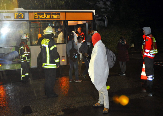 Flüchtlinge kommen in Wiesbaden an