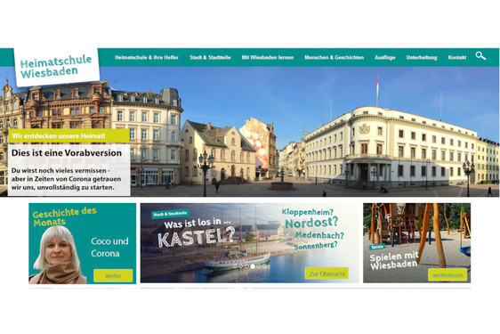 Screenshot des Online-Portals Heimatschule