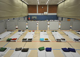 Flüchtlingsunterkunft in einer Sporthalle in Wiesbaden
