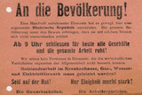 Stadtarchiv: Vortrag "Das Jahr 1923 – Wiesbadens 'annus horribilis‘“. Flugblatt von Georg Buch und Hans Pulkowski: Aufruf zum Widerstand gegen die Separatisten 1923.