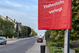 Verlegung der Haltestelle "Zieglerstraße” in Wiesbaden-Bierstdt wegen Bauarbeiten.