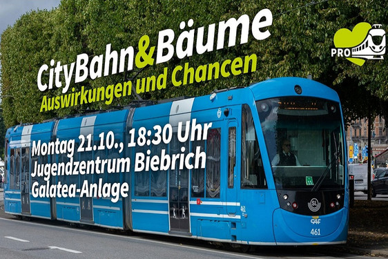 Kostet der Bau der CityBahn zu viele Bäume? Antworten gibt es am 21. Oktober in Biebrich.