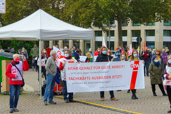 Am Montag wurde in Wiesbaden erneut gestreikt.