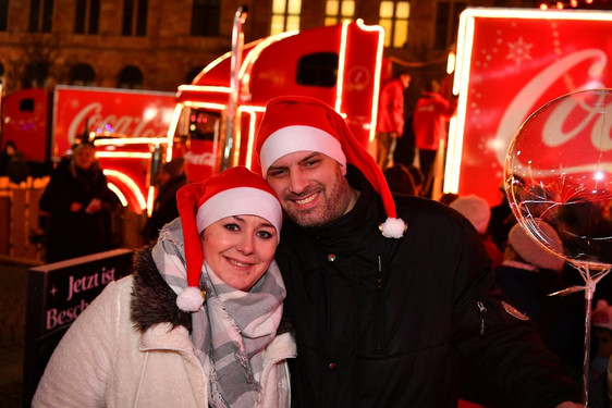 Coca-Cola Weihnachtstour in Wiesbaden 2018.