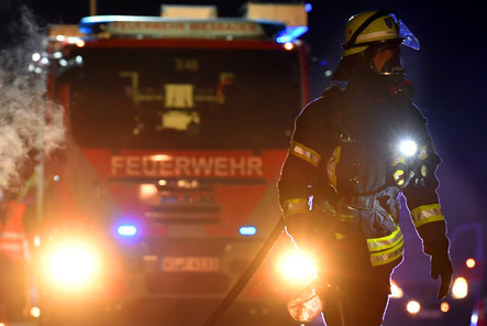 Feuer auf dem Wiesbadener Sternschnuppen Markt. Brand in einem Verkaufsstand. Der Brand wurde schnell gelöscht.