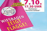 Wiesbadener Bündnis für Demokratie zeigt Flagge für Vielfalt, Akzeptanz und Weltoffenheit am Samstag, 7. Oktober 2023 auf dem Dernschen Gelände.