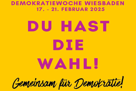 Veranstaltungsreihe im Zukunftswerk Wiesbaden: "Du hast die Wahl! Gemeinsam für Demokratie!“ lädt zum Dialog und Austausch ein. Los geht es ab dem 17. Februar.