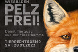 Wiesbaden Pelzfrei! Demonstration für Tierrechte am Samstag, 28. Januar 2023.
