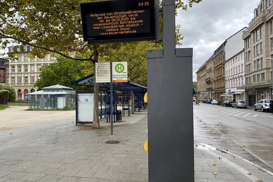 In Wiesbaden wurde am Dienstag der ÖPNV bestreikt.