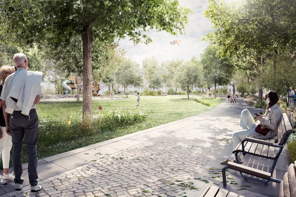 Spatenstich zur Umgestaltung des Elsässer Platzes zur Parkanlage am Montag, 31. März 2025