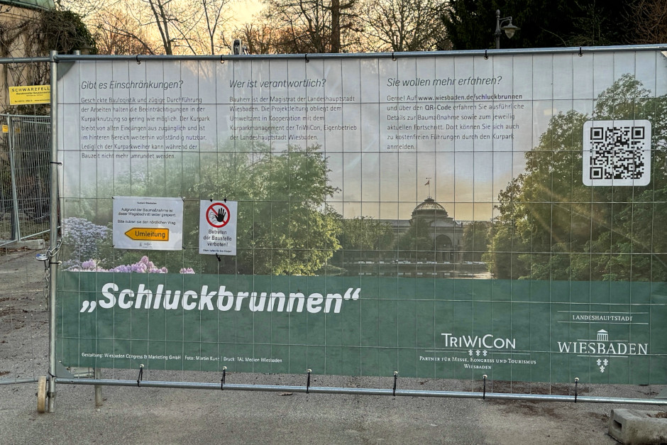 Fertigstellung des „Schluckbrunnens“ im Kurpark Wiesbaden verzögert sich