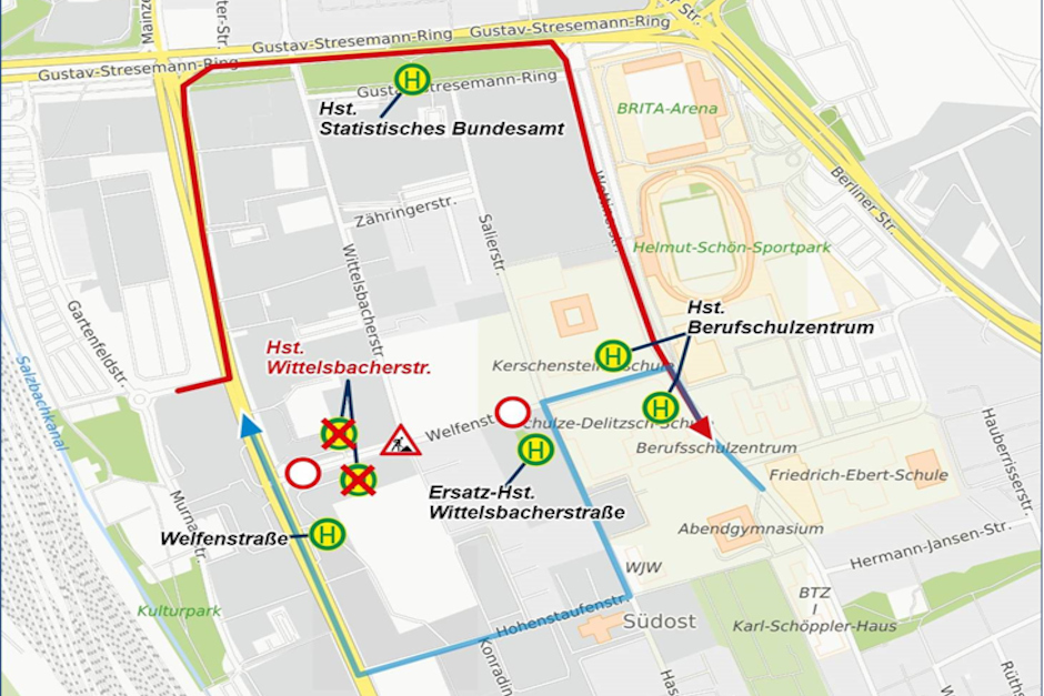 Vollsperrung der Welfenstraße: Busse werden umgeleitet