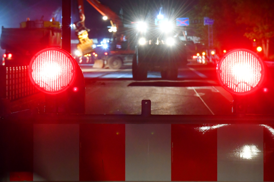 A643 Rheinbrücke Schierstein – Abfahrt Wiesbaden-Äppelallee am 2. Juni 2025 abends Richtung Mainz gesperrt