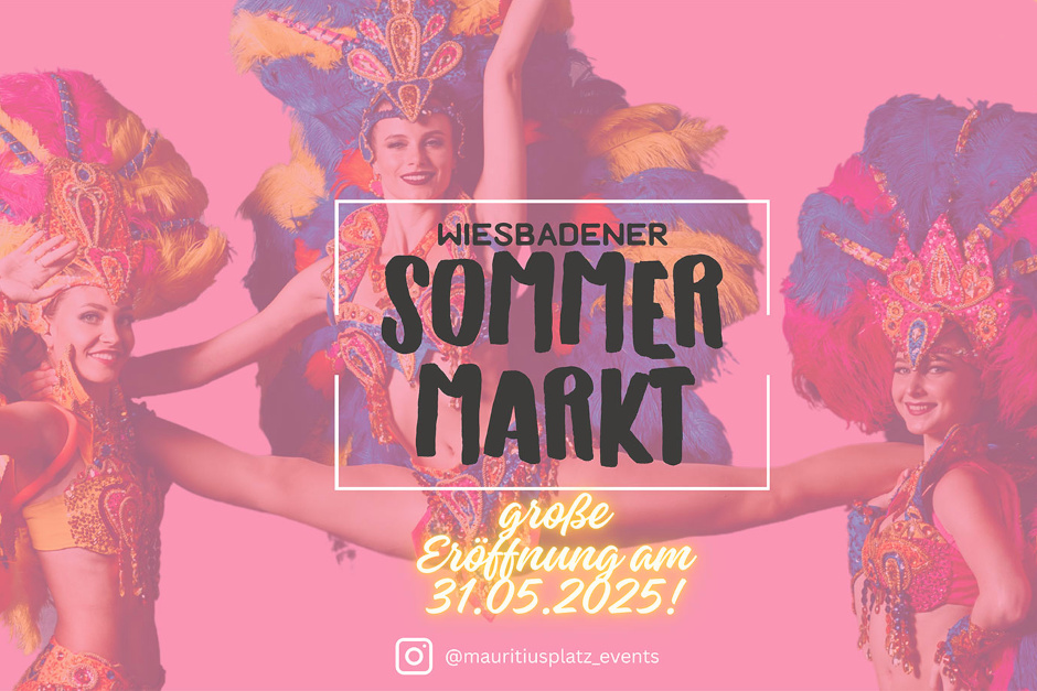 Was für ein Auftakt! Mit einer Show, die alles bisher Dagewesene in den Schatten stellt, wurde der Sommermarkt Wiesbaden auf dem Mauritiusplatz am kommenden Samstag offiziell eröffnet. Eine Open-Air-Bühne der Extraklasse. Die Stadt feiert – bunt, laut, spektakulär.
