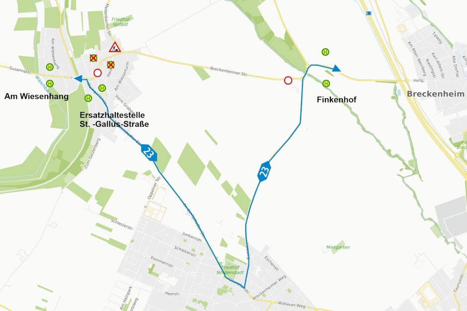 Vollsperrung der Glöcknerstraße – Umleitung der Linien 23 und N11