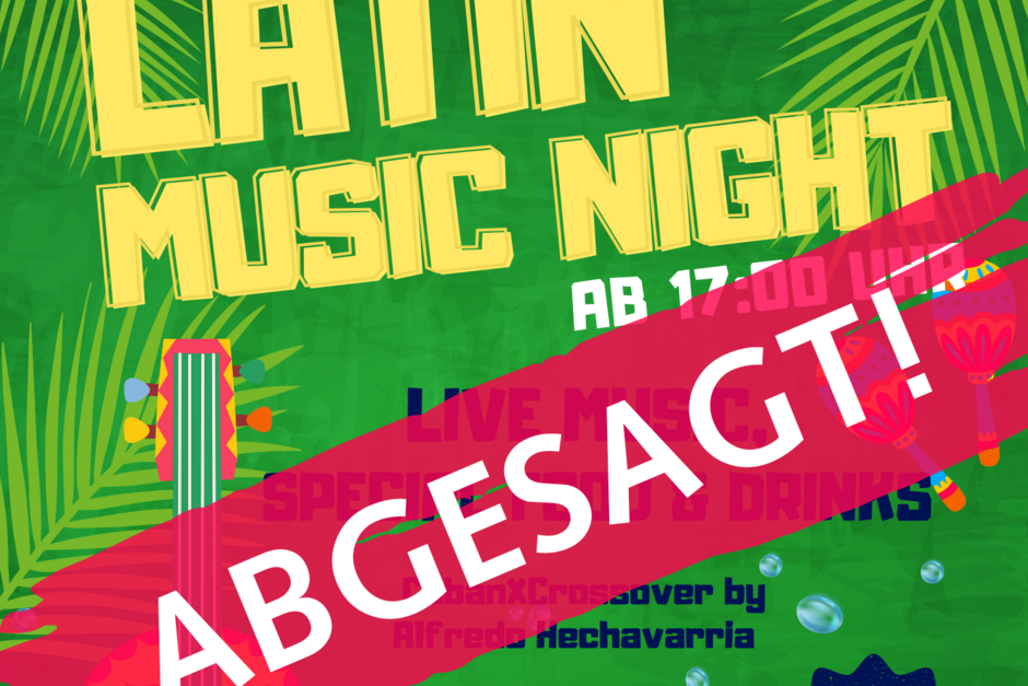 Die für Freitag, den 6. Juni 2025, geplante Latin Music Night der Gramenz GmbH muss wetterbedingt abgesagt werden.