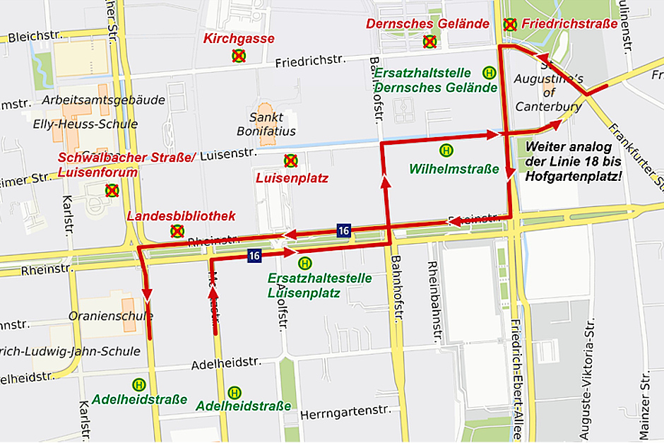 Umleitung Linie 16