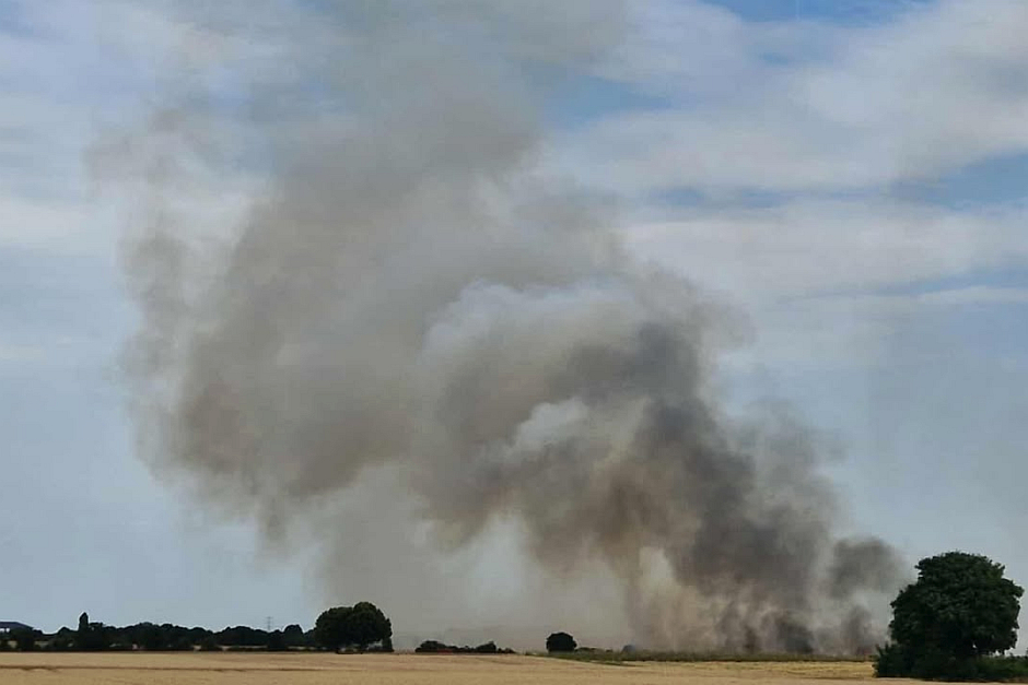 Feuerwalze bei Wiesbaden: Großbrand zwischen Erbenheim und Kastel wütet über 75.000 Quadratmeter.