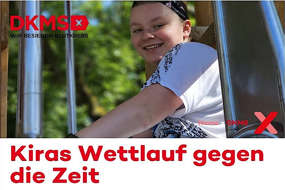 Mitten im Leben – und plötzlich zwischen Leben und Tod. Kira aus Wiesbaden ist erst 13 Jahre alt und schwer krank. Nur eine passender Stammzellspender:in kann ihr Leben retten. Am 5. Juli organisiert die DKMS eine große Typisierungsaktion im Haus der Vereine in Wiesbaden.