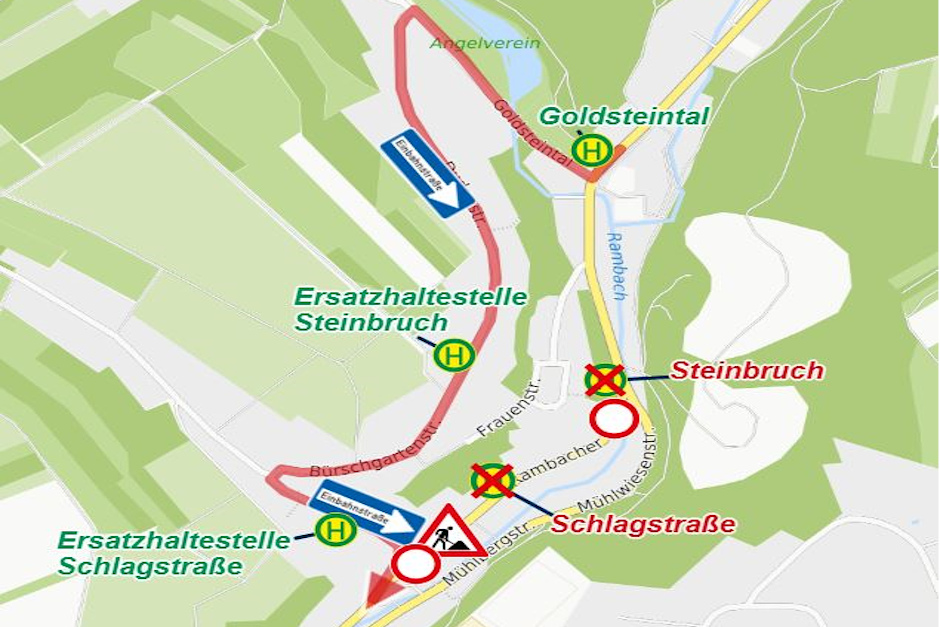 Vollsperrung Rambacher Straße – Busse werden umgeleitet