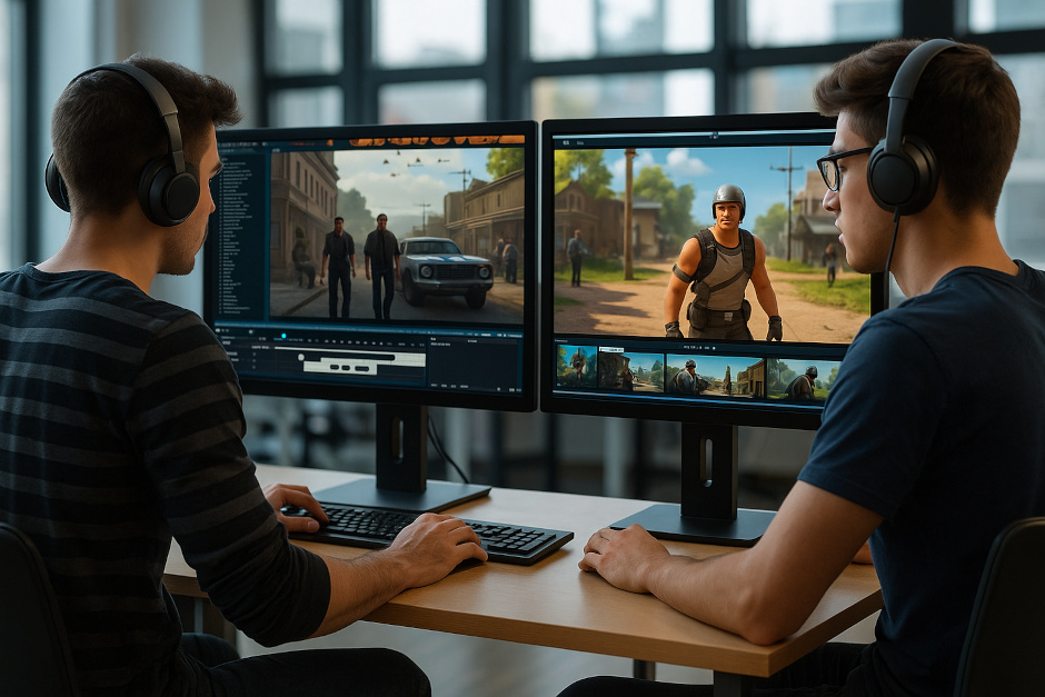 Workshop „Filmemachen mit KI und Computerspielen“ im Medienzentrum Wiesbaden.
