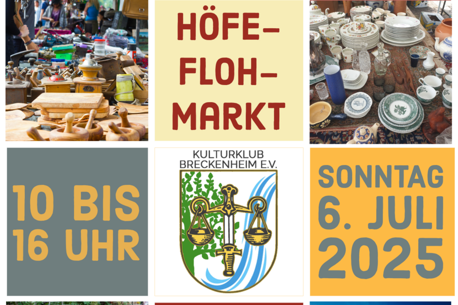 Der Kulturklub Breckenheim e.V. richtet den bereits 4. Breckenheimer Höfe-Flohmarkt im Wiesbadener Vorort aus!