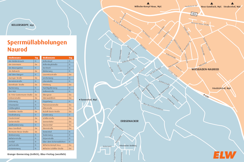 Karte: Sperrmüllabfuhr in Wiesbaden-Naurod