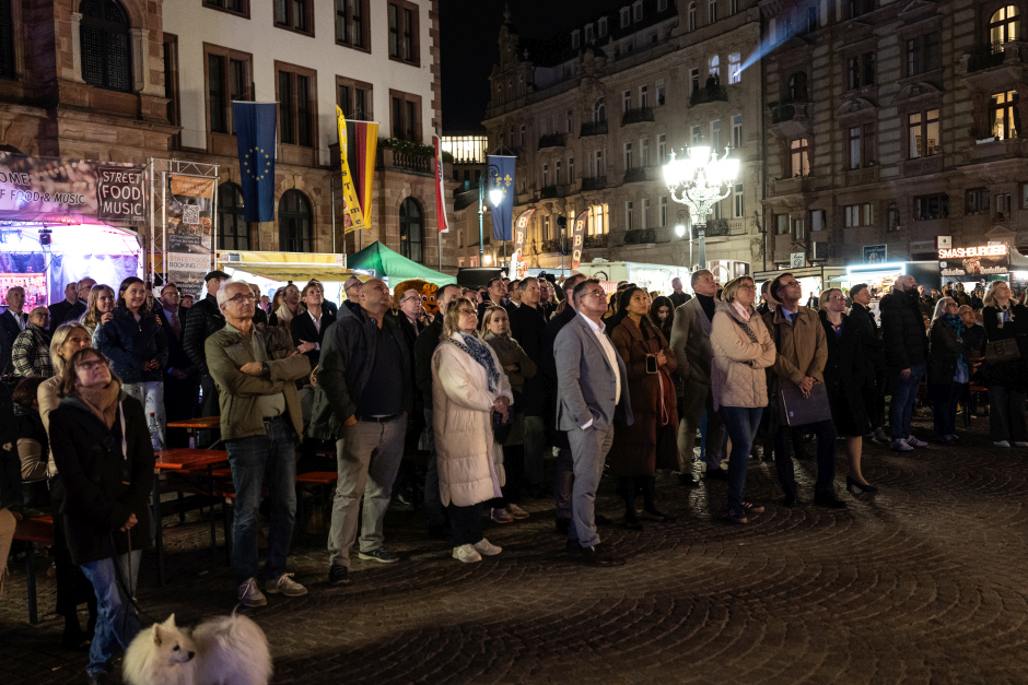 Neues Wiesbadener Wahrzeichen: Löwen-Lichtshow erweckt Stadtschloss-Historie zum Leben