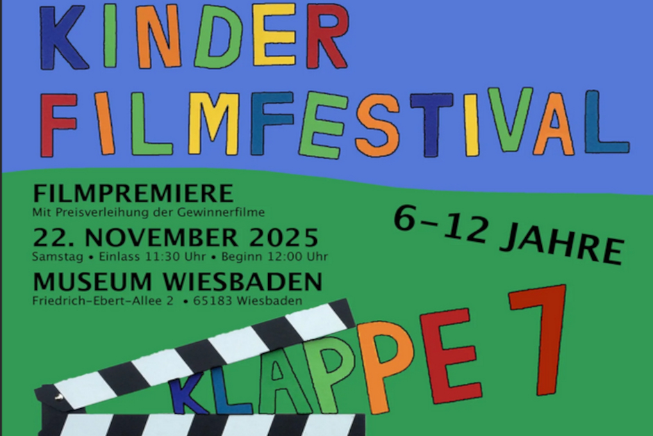 Film ab für kleine Talente – Kinderfilmfestival „Klappe 7“ zeigt kreative Werke junger Filmemacher am Samstag, 22. November, im Museum Wiesbaden.