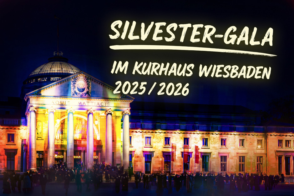 Neuer Silvester-Glanz im Kurhaus Wiesbaden: Große Gala mit innovativer Mitternachtsshow am Mittwoch, 31. Dezember 2025.