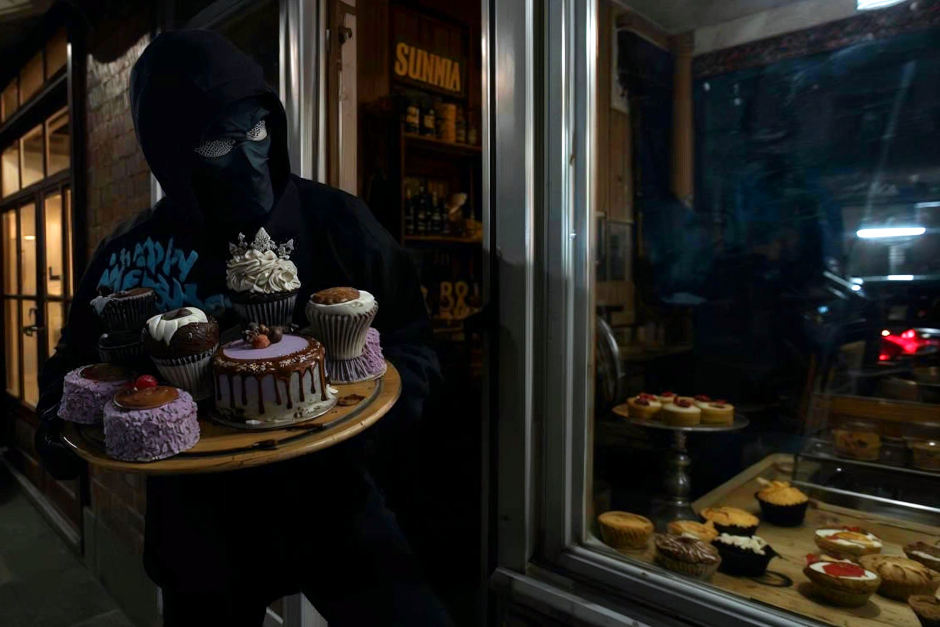 Mit Gullydeckel durchs Schaufenster, schnelle Hand am Kuchen – und wieder ab! Ein kurioser Einbruch bei CaféTeeRia in Wiesbaden-Erbenheim sorgt für Kopfschütteln: Der Täter klaute ausschließlich Kuchenstücke – Kasse und Tablets blieben unangetastet.