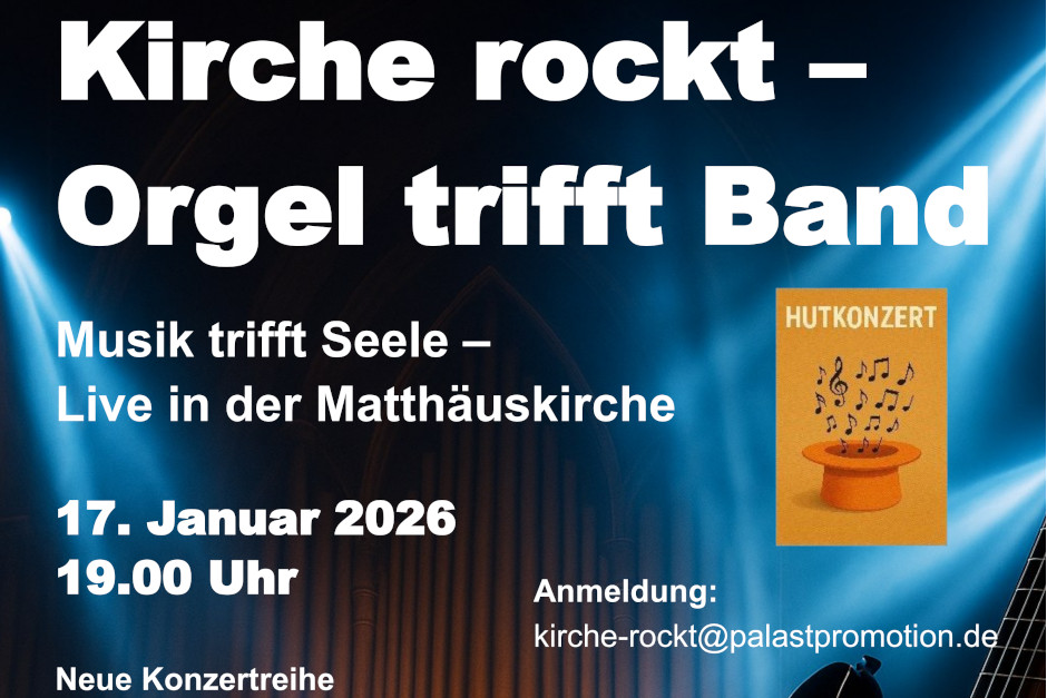 In der Wiesbadener Matthäuskirche findet ein Konzert unter dem Motto Rock trifft Orgel statt.