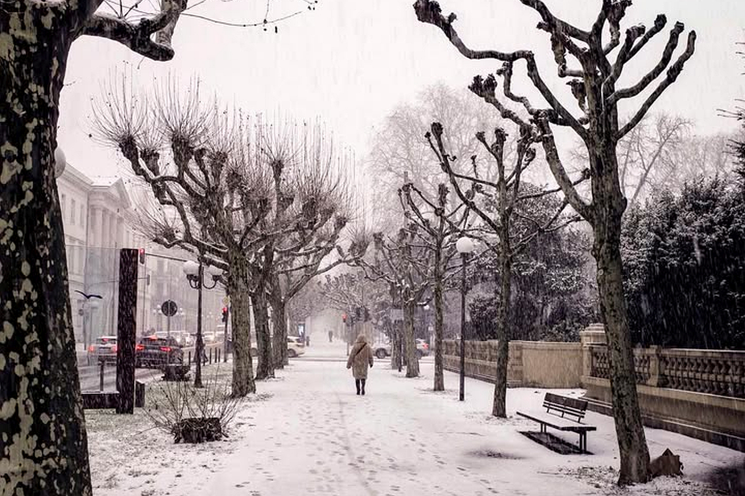 Wetter: Schnee-Chaos in Wiesbaden am Dienstag. 3. Februar 2026.