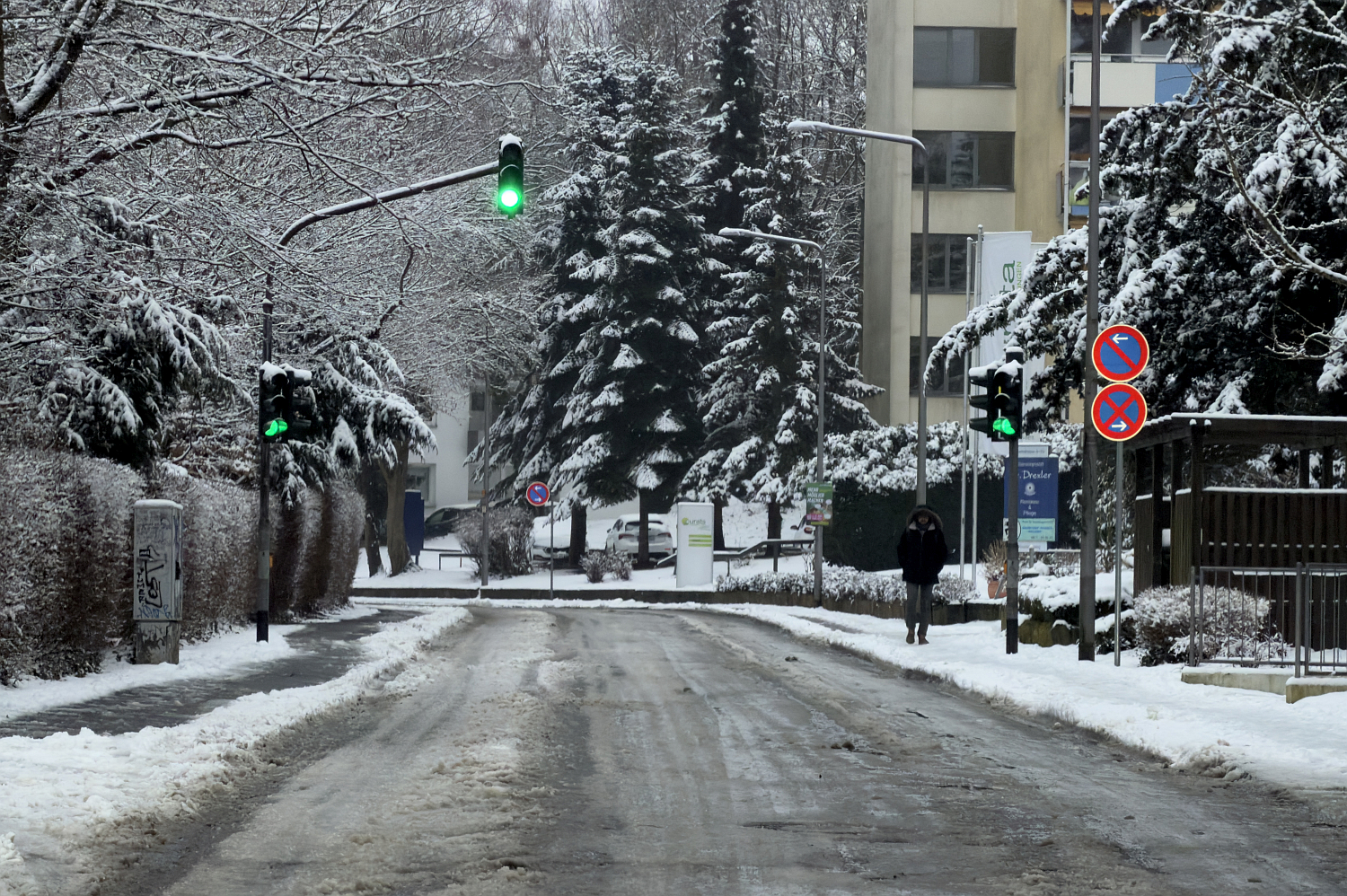Wetter: Schnee-Chaos in Wiesbaden am Dienstag. 3. Februar 2026.