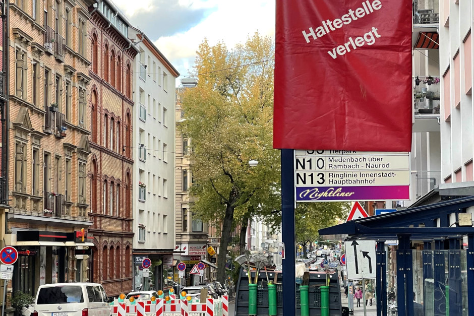 Haltestellenverlegung „Scheffelstraße“ in Wiesbaden.