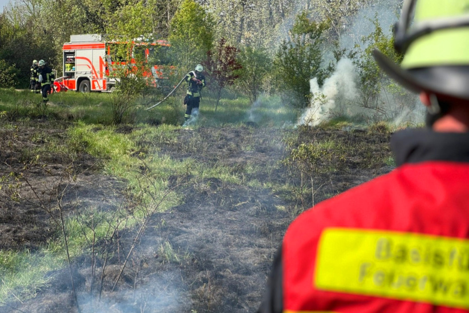 Am Mittwochnachmittag ist es nahe dem Bahnhof Kastel zu einem Vegetationsbrand gekommen. Berufsfeuerwehr und Freiwillige Feuerwehren aus Kastel und Kostheim löschten die brennende Grasfläche mit zwei Strahlrohren und Feuerpatschen