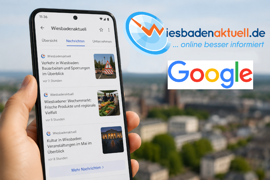 Neue Google-Funktion gibt Nutzern mehr Kontrolle über Nachrichtenquellen – hessische Themen von Wiesbadenaktuell.de bevorzugen. Mit wenigen Klicks als "bevorzugte Quelle" einstellen und lokale News schneller finden.