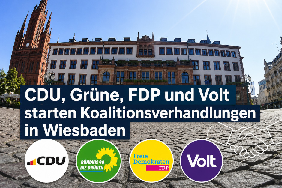 Neue Regierung für Wiesbaden rückt näher: CDU, Grüne, FDP und Volt starten Koalitionsverhandlungen – Vertrag soll im August stehen