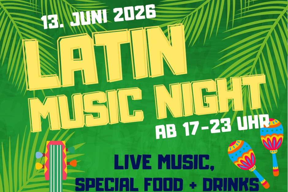 Am 13. Juni 2026 lädt die Firma Gramenz in Wiesbaden-Erbenheim zu ihrer ersten Latin Night in den wundervollen Ideengarten ein. Von 17 bis 23 Uhr erwartet die Besucherinnen und Besucher ein stimmungsvolles Sommer-Event mit lateinamerikanischer Musik, Tanz, kulinarischen Highlights und drei Pools zum Abkühlen. Eintritt: 10 Euro, Kinder bis 14 Jahre frei.