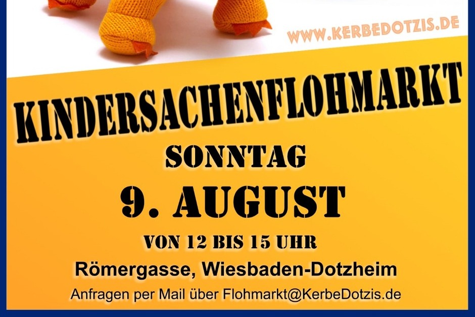 In Wiesbaden-Dotzheim findet ein Kindersachenflohmarkt statt.