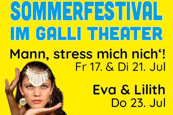 Das Galli Theater lädt vom 21. bis 25. Juli zum Sommerfestival in Wiesbaden ein. Auf dem Programm stehen neue Inszenierungen wie „Eva und Lilith“ und „Wart’ auf mich!“ jeweils um 20 Uhr. Dazu gibt es im Galli Café kühle Getränke und Crêpes – und mit dem Stichwort „Sommerfestival im Juli“ ein 2-für-1-Ticket an der Abendkasse.