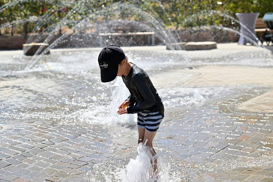 Eröffnung des Wasserspielplatzes in den Reisinger-Anlagen in Wiesbaden am Donnerstag, 13. August 2026