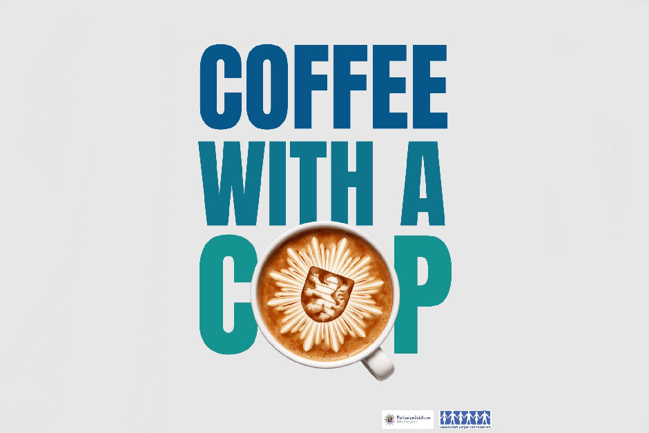 Am Montag, 28. September 2026, lädt die Polizei Wiesbaden zu einem offenen Gesprächsformat in die Fußgängerzone des inneren Westends ein: „Coffee with a Cop“ von 15 bis 17 Uhr.