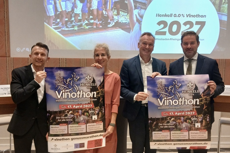 Der „2. Henkell 0.0% Vinothon - Wiesbaden-Rheingau Genuss Marathon“ findet statt am Samstag, 17. April 2027.